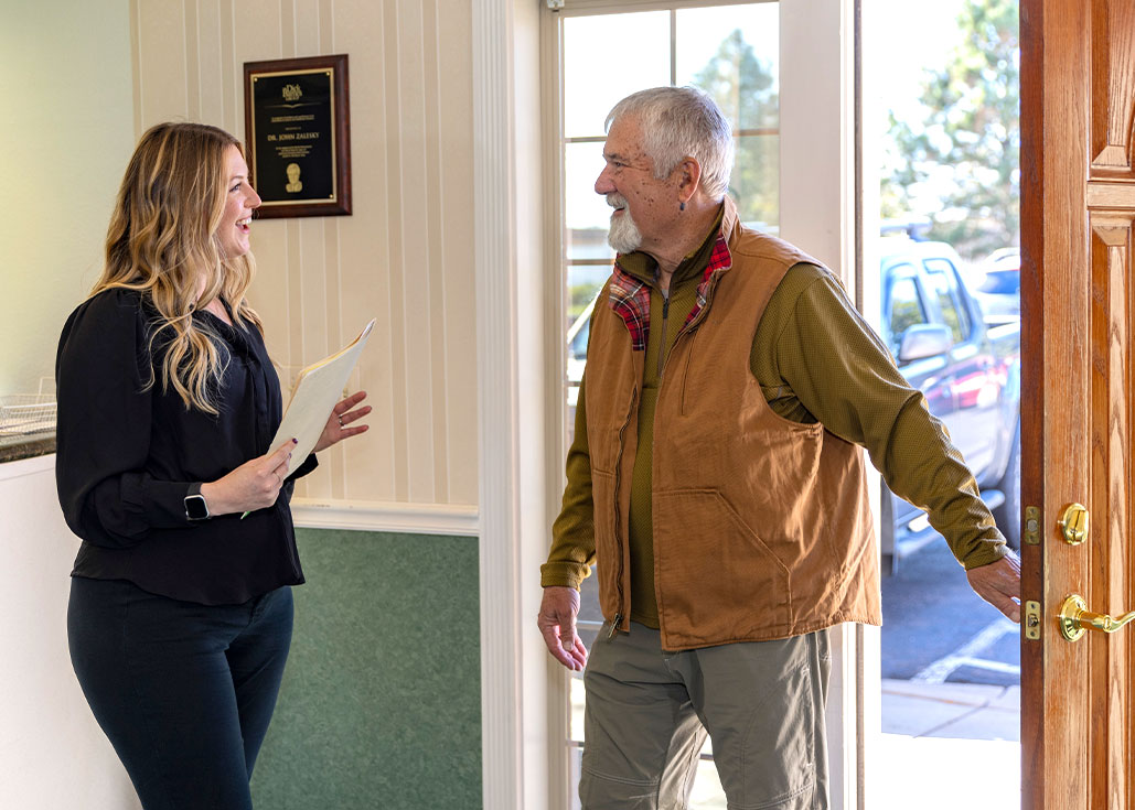 greeting a patient